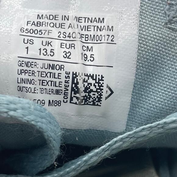 Converse All Star Double Tongue Blue Canvas Blue Low Shoes Junior Youth 1 - Picture 7 of 8